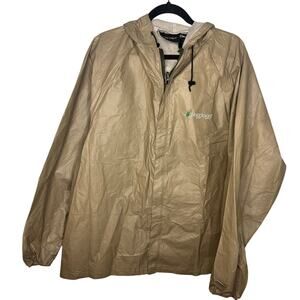 Frogg Togg Ultra Lightweight Full Zip Jacket Men Medium Tan Hunting Rain Fishing